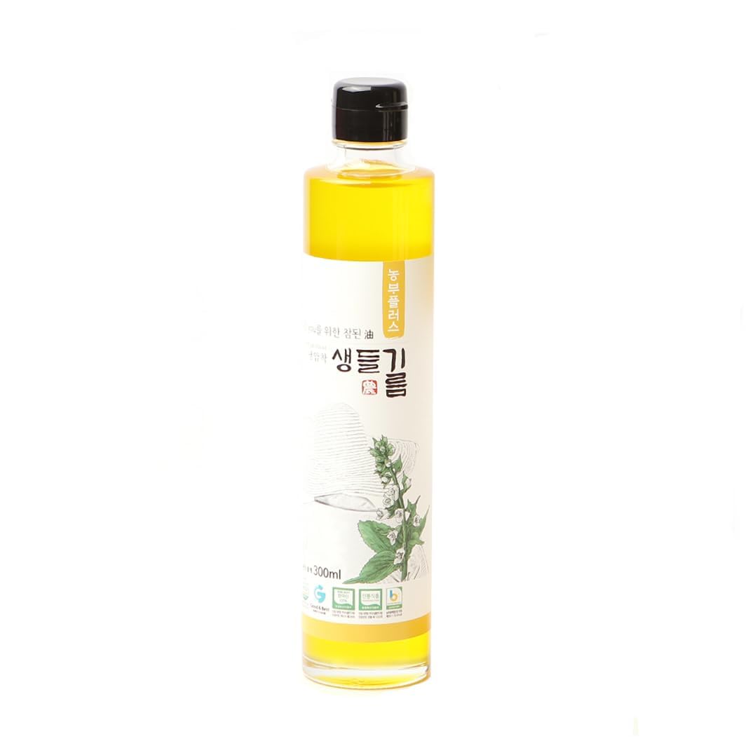 HELLO KFOOD NONGBU PLUS Light Roasted Sesame Oil, 100% Pure, 10.14 Fl Oz (300ml), Korean-Style, Rich & Nutty Flavor