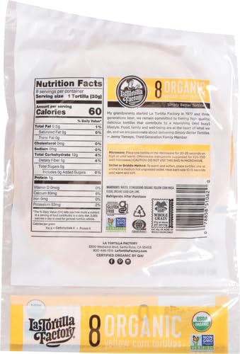 La Tortilla Factory, Tortillas Corn Organic, 8.46 Ounce