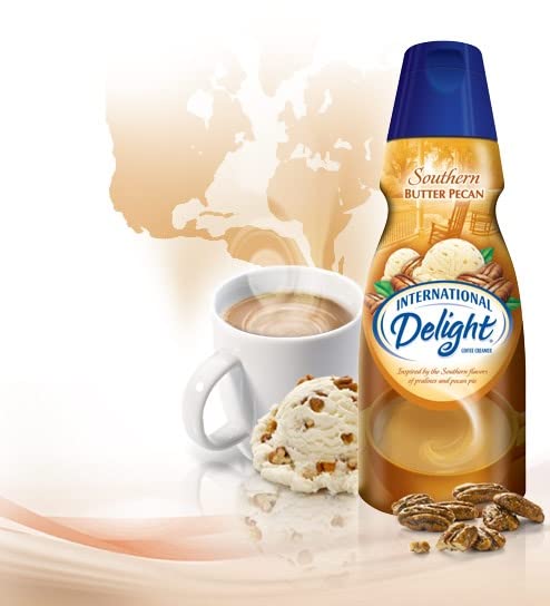International-Delight Liquid Coffee Creamer.- Two (2) 32 fl oz Bottles of Creamy Smooth Delightful Coffee Creamer and One Authen