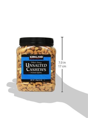 Kirkland Signature Unsalted Cashews, 2.5 Lb, 2 Pack