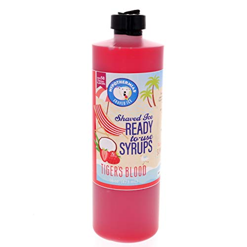 Hypothermias Syrup For Snow Cones, Hawaiian Flavor Syrups - Variety 3 Pack Pints - Tigers Blood, Rock And Roll, Wild Thing (16 F