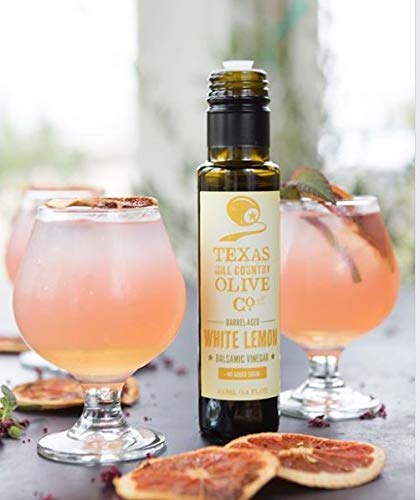 TEXAS HILL COUNTRY OLIVE CO. White Lemon Balsamic Vinegar - Gourmet Barrel Aged - 16.9 Fl Oz