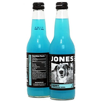 Jones Soda Co. Berry Lemonade Soda Flavor | 100% Cane Sugar Soda | Craft Soda Pop | Soda Soft Drinks | 12 Oz Glass Bottle Soda (