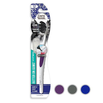 Gurunanda Butter On Gums Charcoal Toothbrush - 8,000+ Softex Bristles For Sensitive Teeth & Gums - Bpa & Latex Free Teeth Whiten