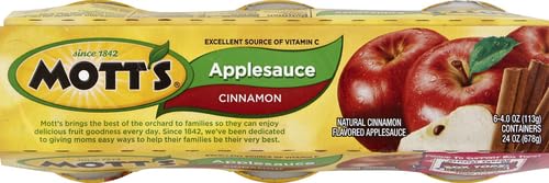 Motts Cinnamon Applesauce, 4 oz cups, 6 count