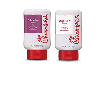 Chick fil A Sauce Squeeze Bottles - Bundle - Classic Chick-fil-A Sauce and Polynesian Sauce - 8 ounces each - Resealable Contain