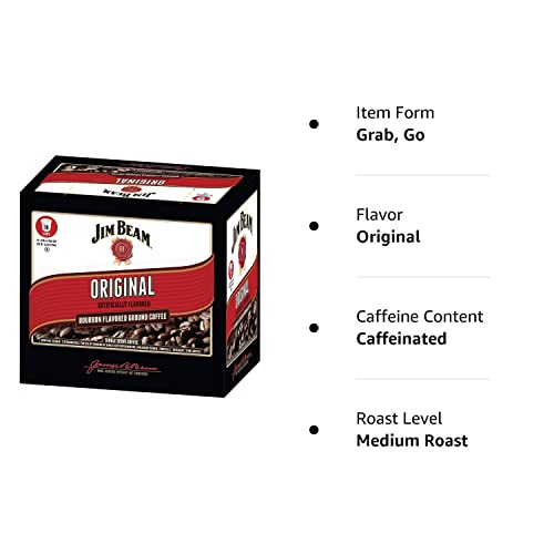 Jim Beam spirit-inspired flavor Flavored Coffee, Medium Roast, 18 Cups, Keurig 2.0 Compatible, 1 Count