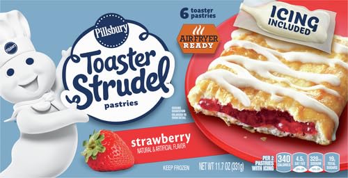 Pillsbury Toaster Strudel Frozen Pastries, Strawberry, 6 Ct, 11.7 oz