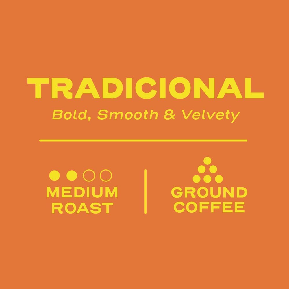 Sello Rojo, Tradicional Medium Roast Ground Coffee Bag, 16 oz, Pack of 6