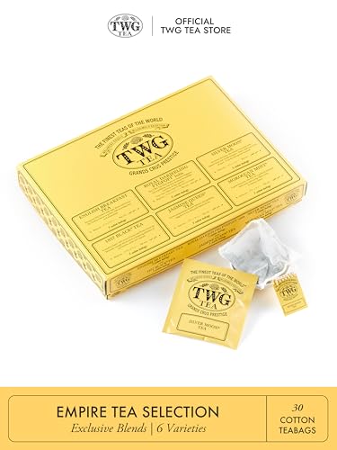 Twg Tea | Empire Tea S | 6 Varieties | Limited Availability Tea Blends | 30 Hand Sewn Cotton Teabags | Gift Set
