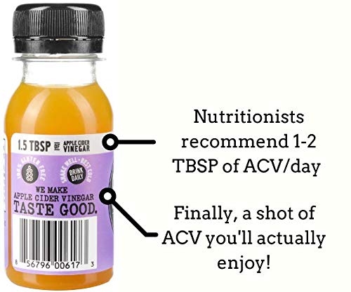 The Twisted Shot | Organic Apple Cider Vinegar Wellness Shots With Ginger, Turmeric, Honey, Cinnamon And Cayenne | Digestion, Immunity And Gut Health Support | Ready To Drink | 6, 2 Oz Mini Bottles