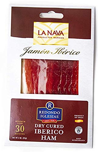 Jamon Iberico La Nava - Sliced 2 oz - 30 months aged dry cured ham - Spain Gourmet Delicatessen
