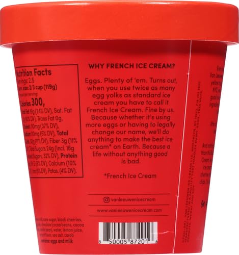 Van Leeuwen Black Cherry Chip Ice Cream, 14 oz (Frozen)
