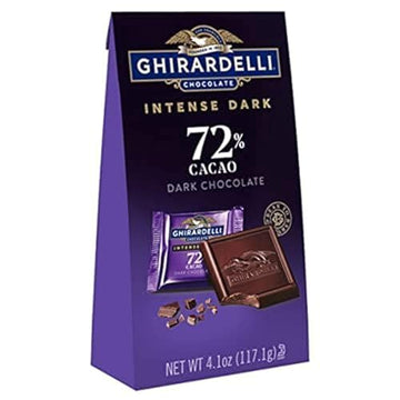 Ghirardelli Intense Dark Chocolate Squares, 72% Cacao Chocolate For Holiday Gifts And Stocking Stuffers, 4.1 Oz Bag (Pack Of 6)
