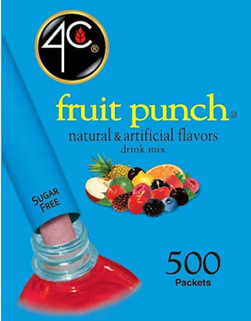 4C Powder Drink Stix, Fruit Punch Flavor, Bulk Buy, 500 Count, On-the-Go Refreshments