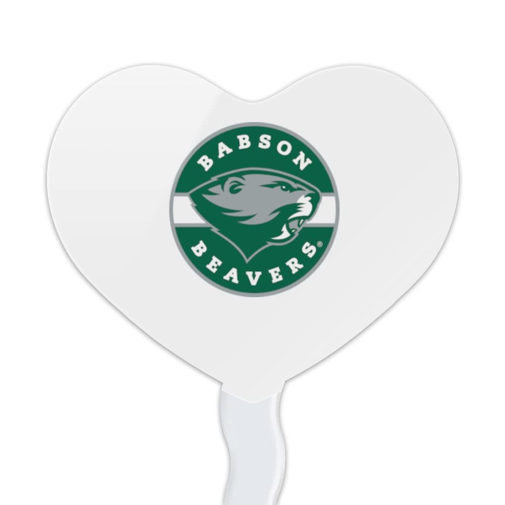 GRAPHICS & MORE Cupcake Picks Set of 6, Acrylic, Babson College Heart Design, One Size