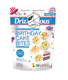 Drizzilicius Birthday Cake USA Bites Mini Rice Cakes 8 oz with IGP Family Packaging Rice Crisps, Healthy Snack for Adults and Ki