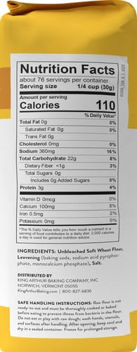 King Arthur Unbleached Self Rising Flour, Non-GMO, 5 lbs, 80 Ounce