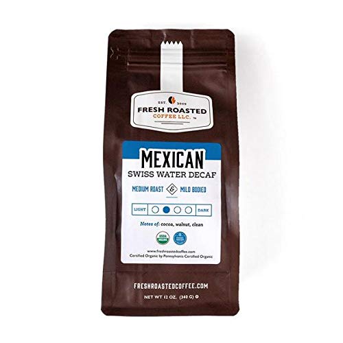 Fresh Roasted Coffee, Organic Mexican Water-Processed Decaf | Usda Organic, 100% Single Origin, Kosher | Medium Roast 12 Oz Whole Bean