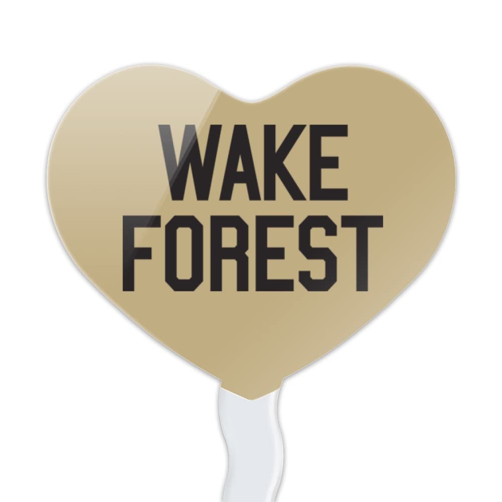 GRAPHICS & MORE Cupcake Picks Set of 6 - Acrylic Heart Toppers, Wake Forest University