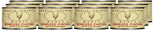 Grocers Supply Grabill Canned Boneless Chicken Chunks, 13 Oz, Case Of 12