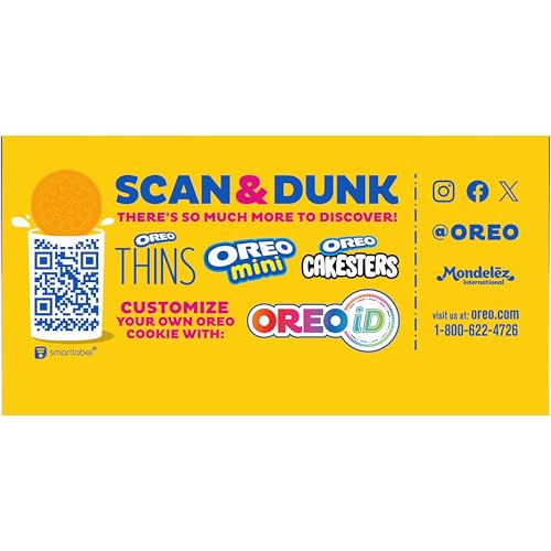 OREO Double Stuf Golden Sandwich Cookies, King Size, 12 Snack Packs (8 Cookies Per Pack)