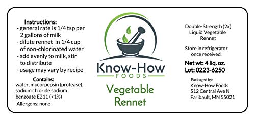 Liquid Vegetable Rennet (2x, double strength) (4 oz.)