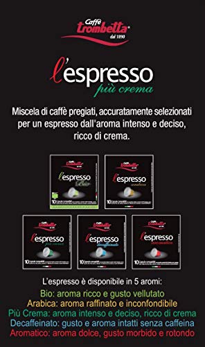 Trombetta lespresso Piu Crema  10 Count (Pack of 8)
