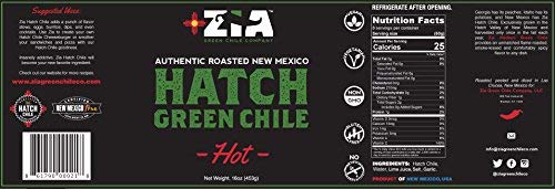 Zia Green Chile Company Original Hatch Green Chile - Flame-Roasted & Diced, Vegan & Gluten-Free, 16oz
