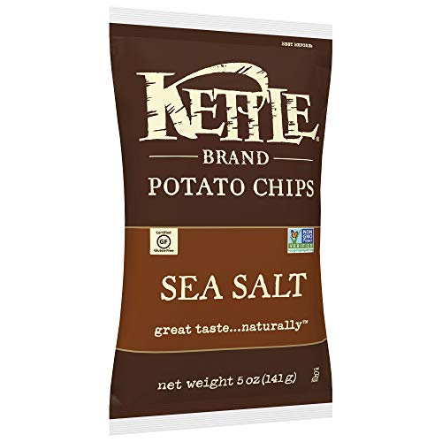 Kettle Brand Potato Chips, Sea Salt, 5 Ounce Bags (Pack Of 15)