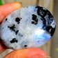 Rainbow Moonstone Large Palm Stone - Pocket Massage Worry Stone For Natural Body Chakra Balancing, Reiki Healing And Crystal Gri