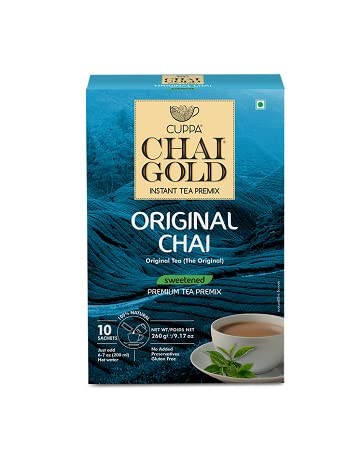 Cuppa Chai Gold Original Chai Sweetened Version, Pack of 1 (10 Count)
