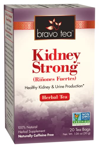 Bravo Tea Kidney Strong Herbal Tea, Caffeine Free, 20 Tea Bags, 20 Count