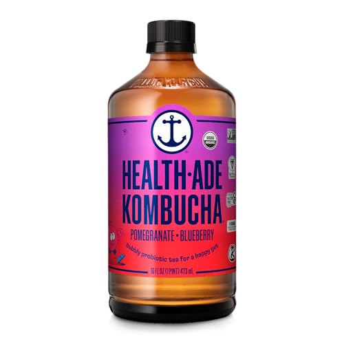 Health-Ade Kombucha Tea Organic Drink, Fermented Tea With Living Probiotics, Detoxifying Acids, Supports Gut Health, Non-Gmo, Ve