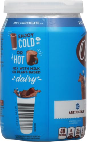 Ovaltine Rich Chocolate Drink Mix, Powdered Drink Mix for Hot and Cold Milk, 12 OZ Canister