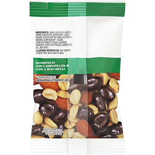 ORCHARD VALLEY HARVEST Chocolate Raisin Nut Trail Mix, 1 oz (Pack of 8), Non-GMO, No Artificial Ingredients