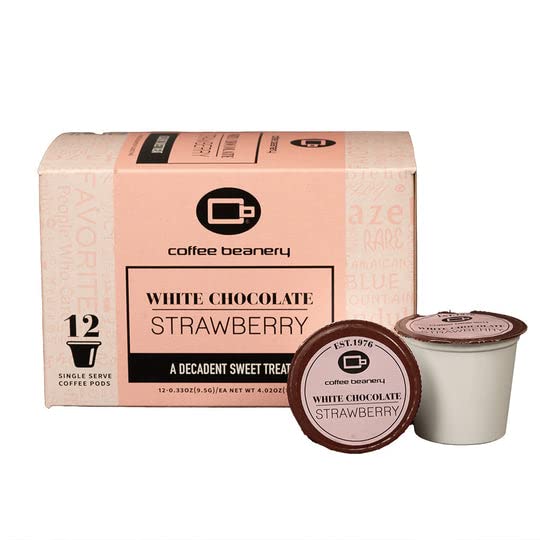 Coffee Beanery White Chocolate Strawberry Coffee Pods - 12ct Medium Roast Arabica Coffee, 1 Count Pack
