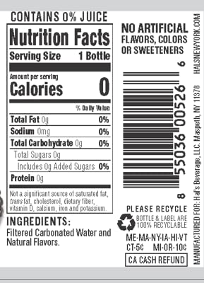 Hals New York Seltzer Carbonated Blackberry Flavored Sparkling Water, Zero Sugar, Zero Calorie, 20 Fl Oz (Pack Of 24)