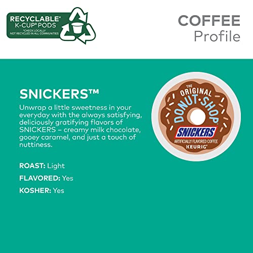 The Original Donut Shop Snickers Coffee, Keurig Single Serve K-Cup Pods, Flavored Coffee, 12 Count