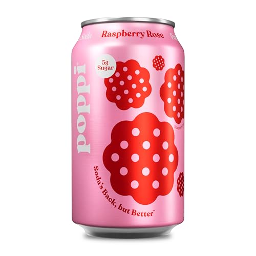 Poppi Raspberry Rose Prebiotic Soda, 12 Fl Oz, Pack of 1