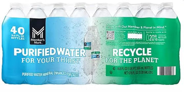 Member'S Mark Purified Bottled Water (Pack Of 40) 16.9 Fl Oz, 760.5 Fluid Ounce