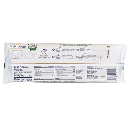 Organic Fettuccine, 100% Durum Wheat, Italian Pasta, Premium Quality Product Of Italy (10 Pack X 16 Oz) Non Gmo, Vegan, Kosher C