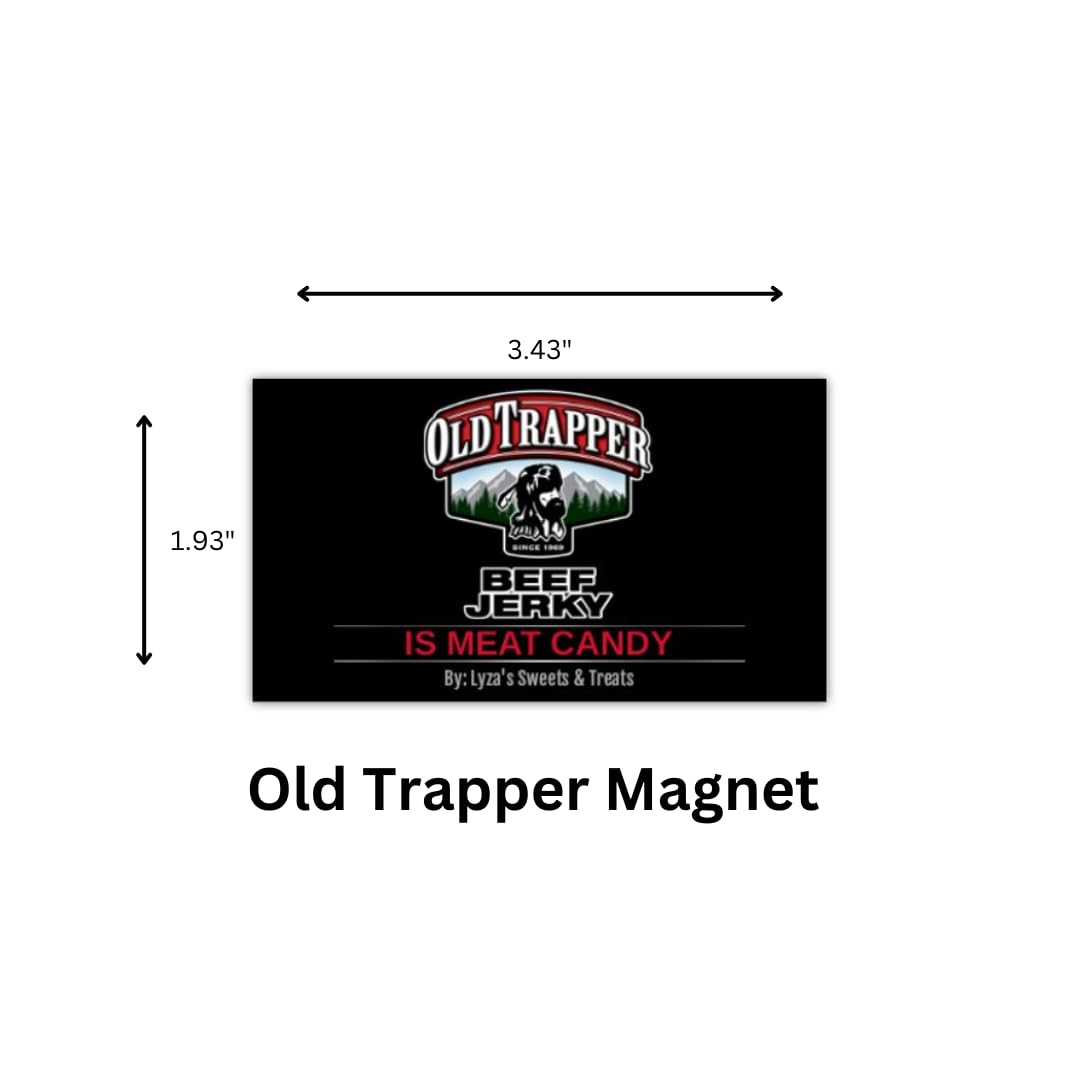 LYZAS SWEETS &   Old Trapper Double Eagle Beef Jerky Gift Set - 10.5 oz (Pack of 2) with Bonus Magnet - Old Fashioned & Spicy