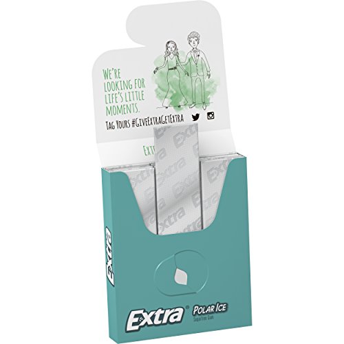 EXTRA Gum Polar Ice, Sugarfree Gum, 45 Ct, Bulk Mint Gum for Breath Refreshing, After Meals, Travel, and More