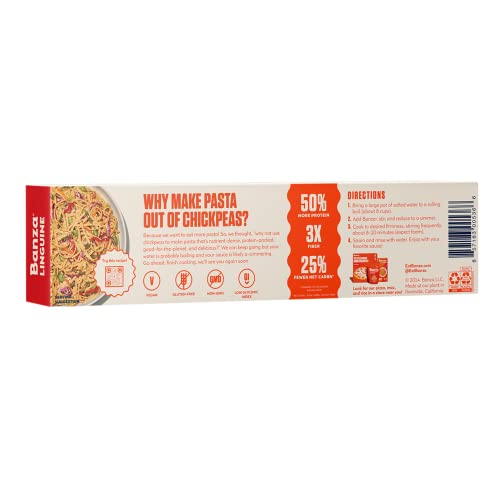 Banza Pasta Chickpea Linguine Pack Of 12 Size 8 Oz (Gmo Free)