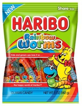 Rainbow Worms, 5Oz Gummy Bag (3 Pack)