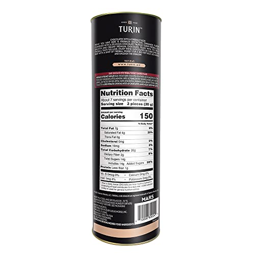 Turin Dark Chocolate Truffles with Fireball Whisky Flavor, 7oz Tube, Black