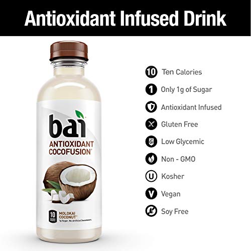 Bai Cocofusions Molokai Coconut Beverage, Antioxidant Infused, 18 Fl Oz (Pack of 12)