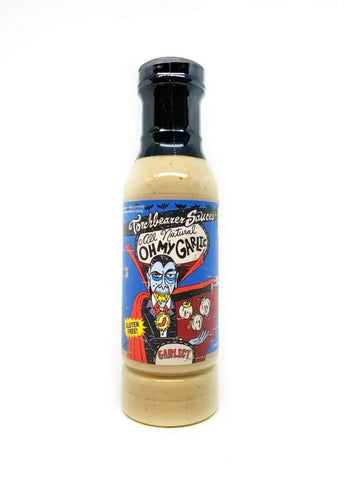 Torchbearer Sauces Oh My Garlic Sauce - All Natural, Vegan, Very Mild - 12 Fl Oz - White