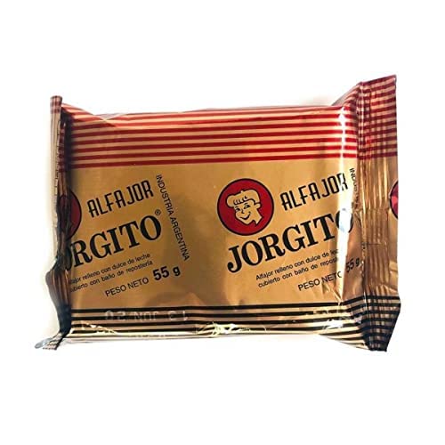 Alfajor Jorgito filled with dulce de leche and covered with chocolate - Bulk of 24 units